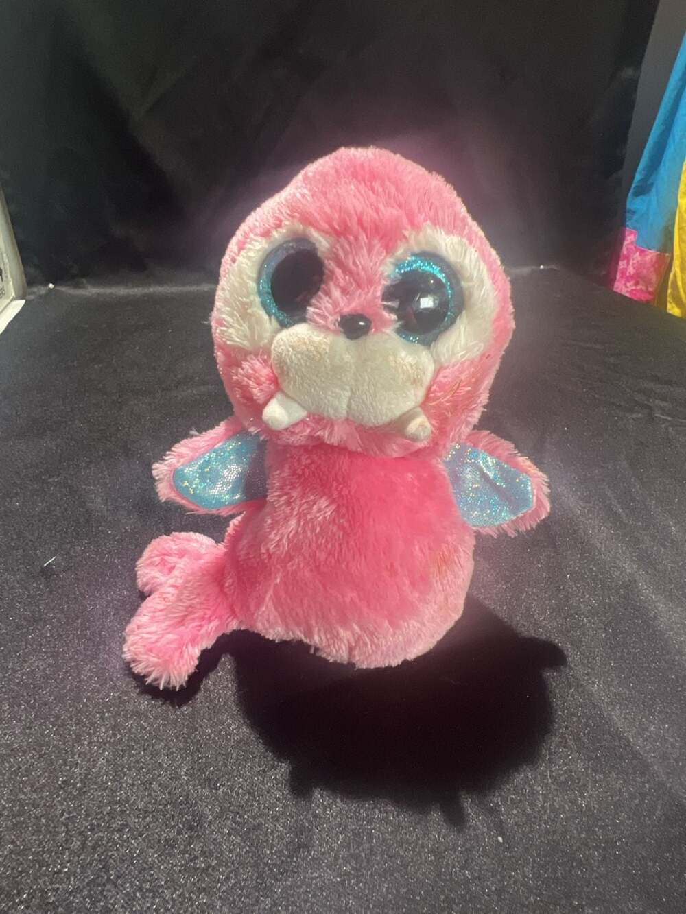 Ty Beanie Boos Tusk Walrus 6 Inch Pink Glitter Eyes Plush